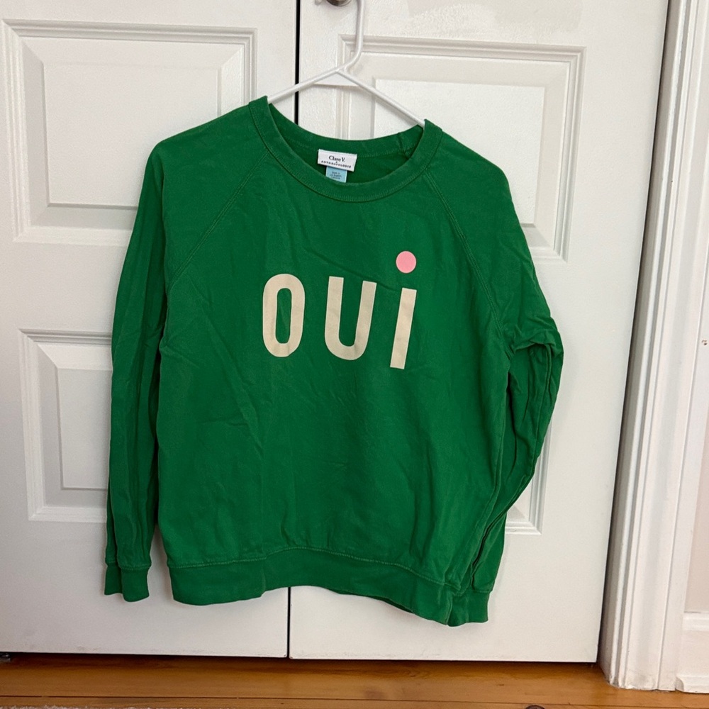 Clare V Green Oui Sweatshirt
